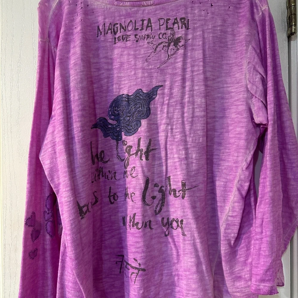 Magnolia Pearl Love Pink Purple Dragon Graphic Top - Picture 3 of 7